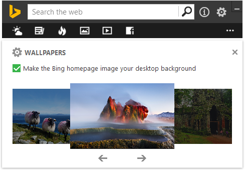 Bing デスクトップに今日の画像を表示する