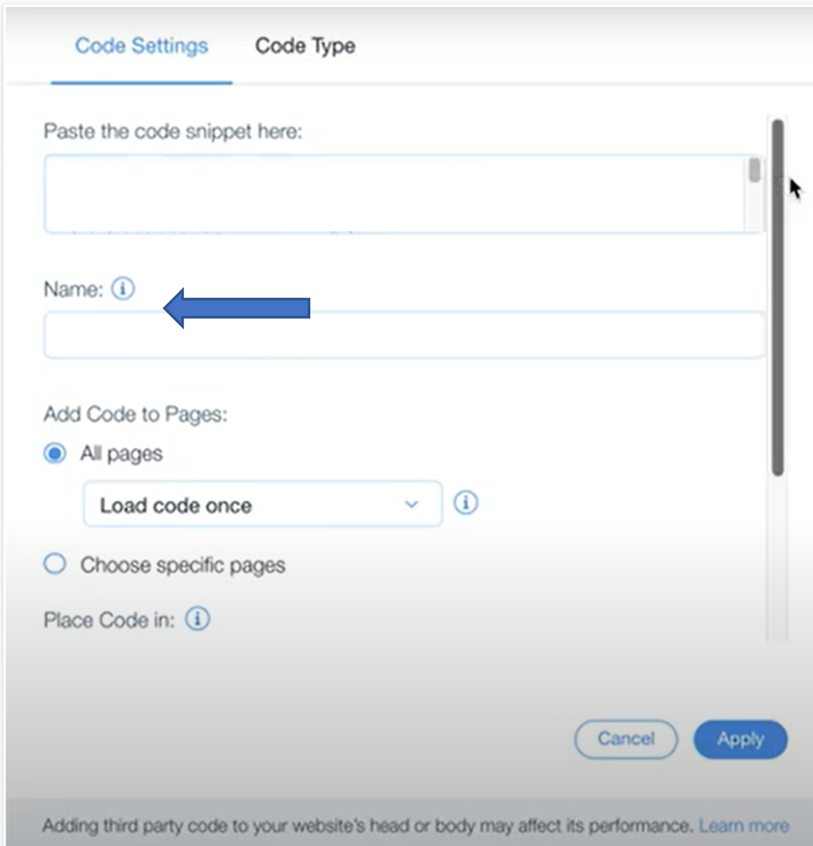 スマート キャンペーン: Wix を使用してトラッキング タグを設定する