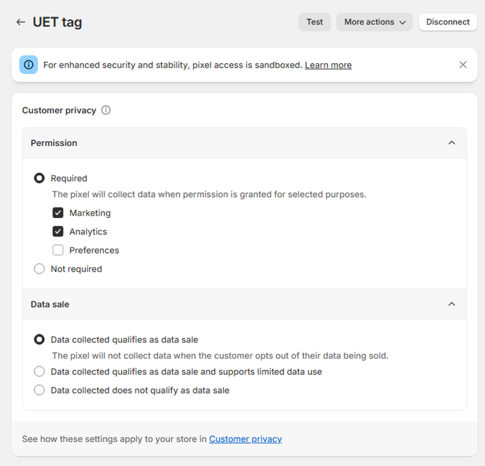 COnfigure privacy settings