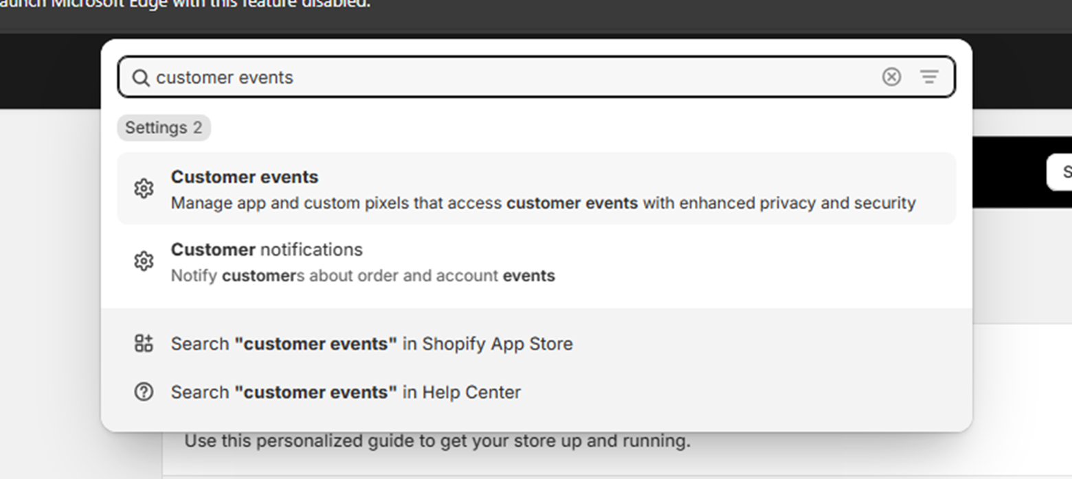 Customer events