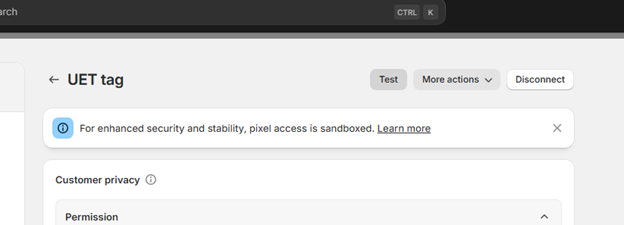 Test button