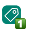 Icono de la aplicación auxiliar de la etiqueta de UET con distintivo verde