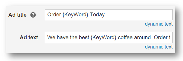 Keyword dynamic text